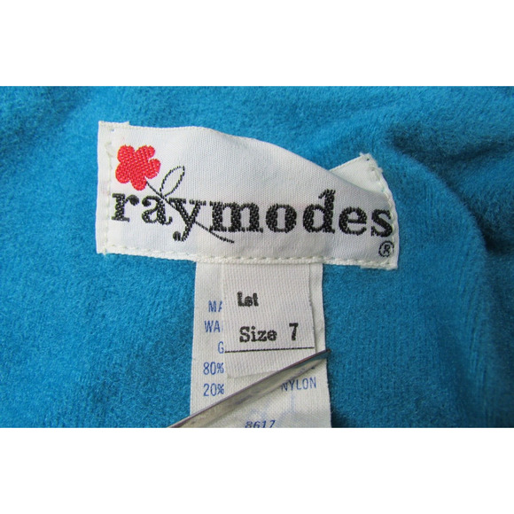 Raymodes Robe Button Up Full Length Tag Size 7 Union Made Teal Blue Vintage 70s - Picture 6 of 9